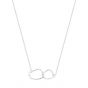 Geometry Irregular Double Circles 925 Sterling Silver Necklace