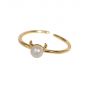 Cute Calf Shell Pearl 925 Sterling Silver Adjustable Ring
