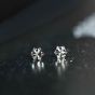 Fashion Christmas Snowflake Deer Love Heart CZ Mini S925 Sterling Silver Stud Earrings