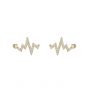 Promise Heart CZ Heartbeat 925 Sterling Silver Stud Earrings