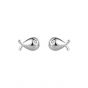 Cute CZ Fish 925 Sterling Silver Stud Earrings