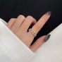 Office Hollow CZ 925 Sterling Silver Adjustable Ring