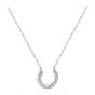 Irregular Twisted CZ U Shape Semicircle 925 Sterling Silver Necklace