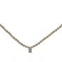 Elegant Natural Pearl CZ Chain 925 Sterling Silver Necklace