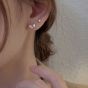 Boucles d'oreilles classiques en argent sterling 925 avec cœur irrégulier