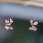 Boucles d'oreilles en argent sterling 925 avec papillon volant en forme de papillon d'été CZ