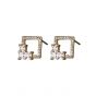 Geometry Hollow CZ Square 925 Sterling Silver Stud Earrings