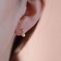 Boucles d'oreilles pendantes en argent sterling Mini Shell Pearl CZ 925