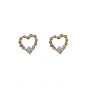 Girl CZ Hollow Heart 925 Sterling Silver Stud Earrings
