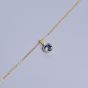 Gift Blue CZ Heart 925 Sterling Silver Necklace
