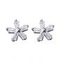 Beautiful CZ Star Flower 925 Sterling Silver Stud Earrings