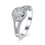 Round CZ Hollow 925 Sterling Silver Ring
