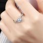 Round CZ Hollow 925 Sterling Silver Ring