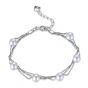 Bracelet ajustable simple 925 perles naturelles Shell