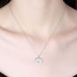 Hollow Star Round CZ 925 Sterling Siver Necklace