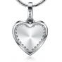 Custom Personalized Locket Photo 925 Sterling Silver Pink Heart CZ Pendant
