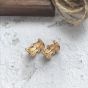 Золотые опавшие листья Серьги-кольца из стерлингового серебра 925 пробы