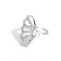 Elegant Shell Pearl CZ Hollow Shell 925 Sterling Silver Adjustable Ring