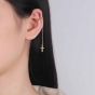 Fashion CZ Cross 925 Sterling Silver Non-Pierced Earring(Single)
