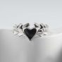 Регулируемое кольцо Anniversary Black Hearts из стерлингового серебра 925 пробы