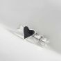 Classic Black Heart 925 Sterling Silver Adjustable Ring