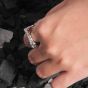 Винтажное нерегулярное красное регулируемое кольцо из стерлингового серебра 925 пробы CZ 925