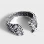 Винтажный минимализм Нерегулярное регулируемое кольцо из стерлингового серебра 925 пробы