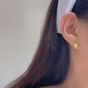 Girl Golden Heart 925 Sterling Silver Stud Earrings