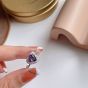 Girl Irregular Purple CZ Heart 925 Sterling Silver Adjustable Ring