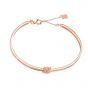 New Rose Gold CZ Sunflower 925 Sterling Silver Open Bangle
