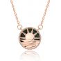 Fashion Round Sun 925 Sterling Silver Necklace