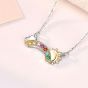 Colorful CZ Rainbow Cloud Sun Girl 925 Sterling Silver Necklace