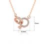 Fashion CZ Hollow Interlocking Circles 925 Sterling Silver Necklace
