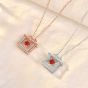 Красивое Red CZ Heart Рождественский подарок Ожерелье из стерлингового серебра 925 пробы