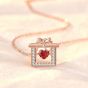 Красивое Red CZ Heart Рождественский подарок Ожерелье из стерлингового серебра 925 пробы