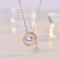 Gift Round Dancing CZ Star 925 Sterling Silver Necklace