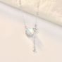 Gift Natural Moonstone Planet Stars 925 Sterling Silver Necklace
