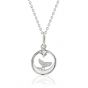 Girl Natural Mother of Shell Ocean CZ Mermaid Tail 925 Sterling Silver Necklace
