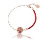 Gift Round Red Natural Agate Chinese Tiger 925 Sterling Silver Bracelet