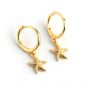 Holiday Starfish 925 Sterling Silver Hoop Earrings