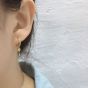 Girl CZ Heart Key 925 Sterling Silver Hoop Earrings
