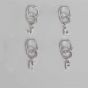 Boucles d'oreilles à levier en argent sterling 925 avec lettres A et Z