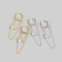 Fashion Double Layer CZ Chain Tassels 925 Sterling Silver Hoop Earrings