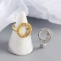 Fashion Round Spring 925 Sterling Silver Adjustable Ring