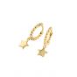 Mini Stars Girl 925 Sterling Silver Beads Hoop Earrings