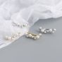 Beautiful Shell Pearls Tree Branch 925 Sterling Silver Non-Pierced Earrings