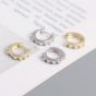 Office Mini Shell Pearls 925 Sterling Silver Huggie Hoop Earrings