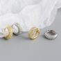 Boucles d'oreilles créoles en argent sterling 925 avec perles de nouvelle géométrie