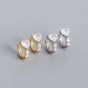 Girl CZ Heart Geometry 925 Sterling Silver Hoop Earrings