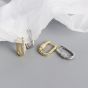 Geometry Fashion CZ U Shape 925 Sterling Silver Hoop Earrings